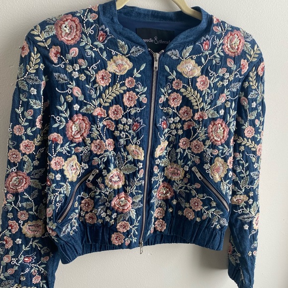 Needle & Thread Embroidered Floral Flower Jacket - Picture 3 of 12